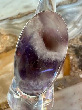 2527 Amethyst Quartz Stone and Silver Women's Statement Ring